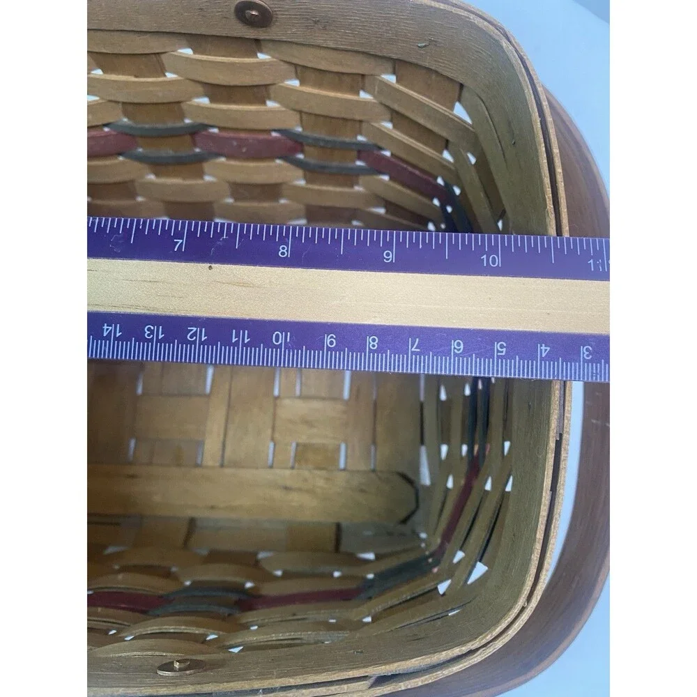 Workshops of Gerald E. Henn Warren, Ohio Maple Basket Dbl Swing Handles Signed - Picture 7 of 9